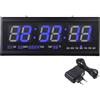 RibasuBB LED Orologio Digitale da Parete, Grande Display Digitale, Orologio da Parete elettronico a LED, termometro da Soggiorno, Grande Orologio a LED con w/Data e Temperatura