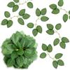 JIYIN 50 foglie verdi artificiali, foglie di rosa finte, in plastica sfusa, foglie verdi in seta per fai da te, matrimoni, feste di compleanno, bouquet da sposa, centrotavola, decorazioni per la casa