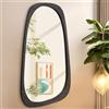 AAZZKANG Specchio da parete irregolare, grande, 70 x 40 cm, nero, asimmetrico, con cornice in legno moderna, per bagno, camera da letto, soggiorno, ingresso