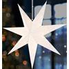 BRUBAKER Stella di Natale sospesa con base E14, 60 cm, set di stelle di carta con cavo da 3,5 m, stella dell'avvento 3D, decorazione per finestre, stella luminosa da appendere, bianca