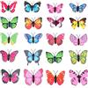 ERBO 50 farfalle colorate decorative con spille di sicurezza, in PVC, per la decorazione della cameretta dei bambini, tende, tavolo da pranzo, ufficio (senza colla, farfalla casuale)