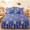Morbuy Gonna da Letto Trapuntata per Singolo Matrimoniale e Una Piazza e Mezza Elasticizzata Copriletto con Volant Coprirete per Letto Lenzuola con 2 Federe (120x200cm,a Forma di Cuore)