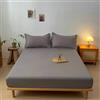 Stfery Lenzuolo Con Angoli 200x120 Completo Lenzuola Small Double Size in Cotone, Tinta Unita, Grigio