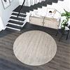 TAPISO Sari Tappeto Salotto Moderno Rotondo Pelo Corto Grigio Chiaro Salotto Sala Camera Oeko-Tex 130 x 130 cm