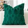 JOTOM Set di 1 fodera per cuscino natalizia 50x50cm Albero di Natale verde decorativo morbido cuscino invernale in pelliccia sintetica per la decorazione di casa, letto, divano, sofà (Verde)