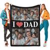 MOSGDBV Coperta Personalizzabile - Plaid Personalizzato Con Foto Morbido In Flanella, Il Tuo Con Foto Testo, Plaid Personalizzato Per Papà, Festa Del Papà, Compleanno O Regali Natalizi