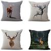 Hengjiang 4 Pezzi Federa per Cuscino con Cervo Sacro Sogno Sika Cervo Arte Creativa, per casa, Bar, Club, Auto, Letto, Divano, 45 x 45 cm A