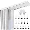 Generic Binario for tende montato a soffitto for a doppia fila Divisorio for for in alluminio Pali for silenziosi for soggiorno camera da letto(White,1.50m/4.9FT)