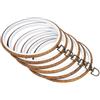 HAOTIAN-X 6 pezzi ricamo cerchio, imitazione di legno per ricamo a punto croce, anello rotondo per ricamo artistico, cucito e ornamenti da appendere (20 cm)