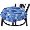 Casatessile Eldorado Cuscino Copri Sedia Rotondo con Fascia Elastica - Blu