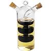 Yiyer Bottiglia di Ampolla per Dispenser Olio E Aceto 2 in 1 con Tappi di Sughero Forniture da Cucina in Vetro Trasparente Forma di Zucca
