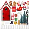 VARACL, set di 25 miniature in legno per decorazione di porte da elfo, fata e ragazza per Natale, kit di ornamenti in miniatura per accessori natalizi, case delle fate, decorazioni per la casa