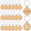 Lunza 40 Pezzi Portachiavi in Legno,4cm Dischi in Legno Rotondi da Decorare | Portachiavi in Bianco Fai da Te Personalizzato, per fai da te, decorazione regalo, pittura, regali, Pirografia Incisione