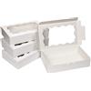 Febbya Scatole per biscotti con finestra, 20 scatole rettangolari da forno, scatole per brownie per macaron, cupcake, ciambelle, scatole per dolcetti per torte e biscotti, scatole da dessert per