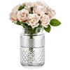 Glasseam Vaso Di Fiori In Cristallo Vintage, Glasseam 1 Pezzo 20 Cm Di Altezza Cilindro Grande Collo Largo Grandi Vasi Trasparenti Per Matrimonio Tavolo Da Pranzo Centrotavola Decorazione Ornamenti Soggiorno