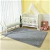 HOKXUAN Tappeto Salotto Moderno Pelo Corto 140 x 220 cm Monocolore Design Lavabile Tappeto Pelo Lungo Antiscivolo Confortevole Tappetino per Soggiorno e Camera da Letto, Grigio Chiaro