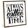 TypeStoff Targa in legno con scritta Coffee Time - in stile vintage con citazione come regalo e decorazione a tema caffè e pausa (19,5 x 28,2 cm) - HS-00086