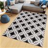 TAPISO Maya Tappeto Soggiorno Pelo Corto Design Moderno Motivo Astratto Geometrico Orientale tonalità Beige Nero Camera da Letto Cameretta Ufficio Salotto Oeko-Tex 200 x 200 cm