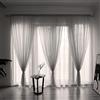BOYOUTH - Tende in voile tinta unita, con tasca per finestra, per camera da letto, soggiorno, hotel, grigio, 1 pannello, 100 x 290 cm
