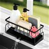 ZWMYF Contenitore per lavello, accessori da cucina, supporto per spugna in acciaio inox per organizer e scolapiatti per lavello da cucina, (nero)