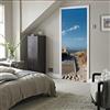 A.Monamour Adesivo Porta Autoadesiva 3D Percorso Verso La Spiaggia Mare Su Langeoog Attraverso Il Paesaggio Naturale Delle Dune Vinile PVC Adesivi per Porte Interne Pellicola Adesiva Poster 95x215cm