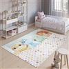 TAPISO Emma Tappeto Gioco Bambini Sala Giochi Cameretta Stanza Bambini Stampato Morbido Multicolore Dinosauri Colorati Antiscivolo Lavabile in Lavatrice 120 x 170 cm