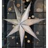 BRUBAKER Stella di Natale in carta da 60 cm, da appendere, a LED, per decorazioni natalizie e finestre, stella di carta 3D con funzione timer, stella luminosa da appendere, argento