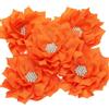 PATIKIL 5 Pz Fiori Di Chiffon 3.5 Fiori Di Stoffa Craft Fascie Arancione