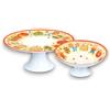 KORAT Set 2 Alzatine in Melamina Decorazione Natalizia "Marzapane" - Ø 30 cm e 21 cm - Piatto da Portata Natalizio - Ideale per Dolci, Torte, Tavola Natalizia, Pan di Zenzero, Decorazioni Natale