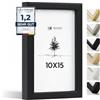 Heimlich® - Cornice per foto - 10x15 cm, legno di ayous, nero - Piccola cornice per foto con copertura in foglio di plastica - Montaggio a parete o esposizione da tavolo