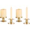 Romadedi Candelabro oro in metallo - Set di 4 portacandele a stelo candele vintage Morden decorazione per matrimonio, decorazione da tavolo, Natale, soggiorno, corona dell'Avvento