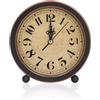 Buachois Sveglia Retrò Metallo Silenzioso - Classica da 5 Pollici a Batteria, Orologio da Tavolo Analogico per Camera da Letto, Comodino, Scrivania