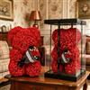 GDJIAYIYI Orsacchiotto di rose rosse con confezione regalo, orso di rose artificiali, orsetto di rose artificiali, per mamme, regalo di San Valentino per lei, regalo di compleanno per donne, ragazze