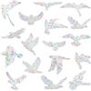 Outus 20 Adesivi per Finestre Anti-Collisione a Uccelli Decalcomanie per Finestre a Uccelli di Grandi Dimensioni Adesivi per Allamare Avviso di Uccelli Adesivi Statici Traslucidi a Forma Uccello