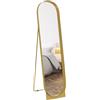 HOMCOM Specchio da Terra a Figura Intera 40x150 cm, Specchio Moderno Verticale con Telaio in Metallo e Pellicola Antisfondamento Autoportante o da Appoggiare al Muro, per Camera e Ingresso, Oro