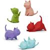 HAUCOZE Amoy-Art 5pcs Gatto Scultura Statue Moderna Statuetta Decorazione Animale Figurine Regali Casa Ornamento Soprammobili Resina Arte