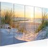 Runa Art Quadri XXL Spiaggia Tramonto 200 x 80 cm Beige blu 5 Pezzi - Made in Germany - 041755a