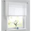 Kutti Tenda a pacchetto effetto lino con orlo a giorno in pizzo cordoncino stile casa di campagna tenda da cucina in cotone con lacci larghezza 45 cm x altezza 100 cm