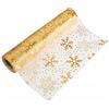Oneshlee Rotolo Runner Da Tavola Di Natale, Runner Natalizio Quadrato Dorato Organza, Runner Oro Glitter Tulle, Addobbi Natalizi Per Tavola, Decorazioni Natalizie Per La Casa Cucina Interno (Fiocco di neve)