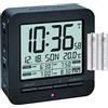 TFA Dostmann 60.2536 - Sveglia digitale radiocontrollata da viaggio, 4 allarmi (nero, con batterie)