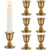 Romadedi, portacandele vintage, in ottone, set da 6 pezzi, piccoli portacandele in oro per retrò, anticato, decorazione da tavolo, matrimonio, soggiorno, Natale, festa, corona dell'Avvento,