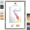 FRAMO Cornice portafoto in legno 55 x 120 cm (misura dell'immagine) in blu e argento dorato, dimensioni a scelta, cornice per poster, puzzle, collage fotografico, realizzata su misura,