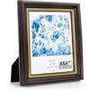 Andiker Cornice portafoto 8 x 10, adatta per foto 8 x 6, materiale in resina di alta qualità e infrangibile, elegante decorazione portafoto con supporto per tavolo o parete (marrone)
