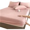 LUKYWANG Lenzuola Flanella Lenzuolo con angoli elasticizzato caldo e spesso, coprimaterasso invernale in flanella regolabile, biancheria da letto in velluto, misure 90/160/180/200 Lenzuola Letto(Pink,160x200x2