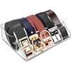 ToyaJeco - Organizer per cinture, in acrilico, a 5 scomparti, per cassetti dell'armadio, contenitore trasparente con espositore per cravatte, papillon, gioielli, orologi