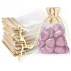 CINGHIA Sacchetti Organza 10x15cm,20 Pezzi Sacchettini Organza di Lino con Cordini,Sacchettini Bomboniere da Riempire per Natale,Battesimi,Matrimoni, Compleanni Sacchetti in Organza Riutilizzabili