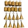 DIYANA IMPEX Campanelle in latta indiane vintage, rustiche, campane a forma di mucca, decorazioni per albero di Natale, confezione da 20 pezzi (oro)