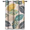 ggaimwf 107x160cm Foglia astratta Tenda con occhielli Piante Punto Geometrico Modello termico Occhiello Oscurante Tende per finestre per Soggiorno Camera da letto Ufficio domestico,1 pannello singolo
