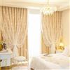 Generico Tende per Il Soggiorno, Tenda in Pizzo Francese Retrò a Doppio Strato Tendaggi Decorativi per La Casa Tende Oscuranti per La Camera Da Letto Ufficio(W*H:150x270cm(59x106inch), Beige(Grommet Top))