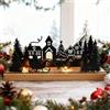 Forbabe Corona dell'avvento portacandele moderna, Natale addobbo per l'avvento a forma allungata portacandele per lumini portacandele con supporti in legno, vassoio per candele portacandele per lumini
